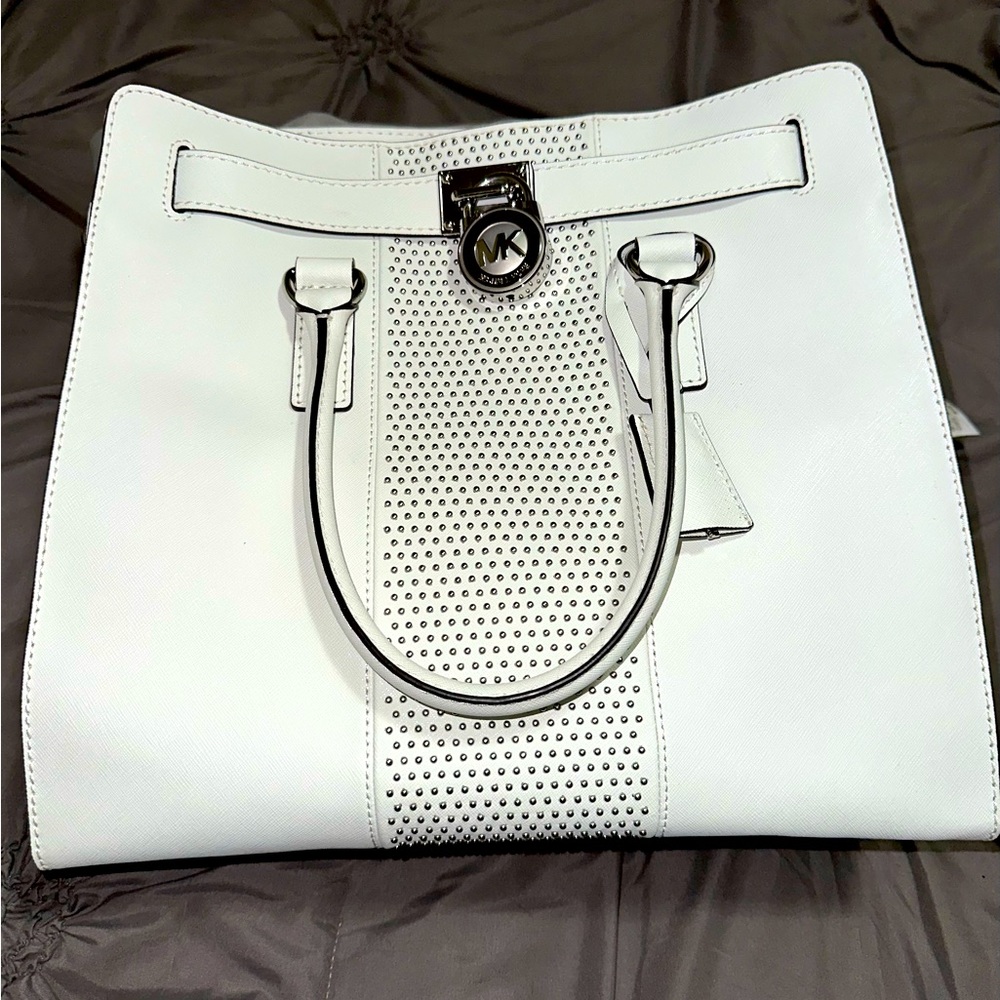 Michael Kors Large Hamilton White Handbag